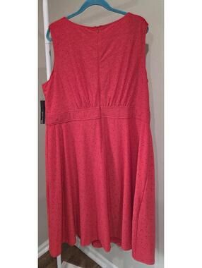 Maggy London Coral Eyelet Sleeveless Dress Sz 22W